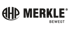 AHP Merkle Logo in dunklen Grautönen auf schwarzem Hintergrund mit dem Schriftzug BEWEGT.