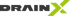 DRAINX Logo mit grauem Text "DRAIN" und einem großen, stilisierten, limettengrünen "X".