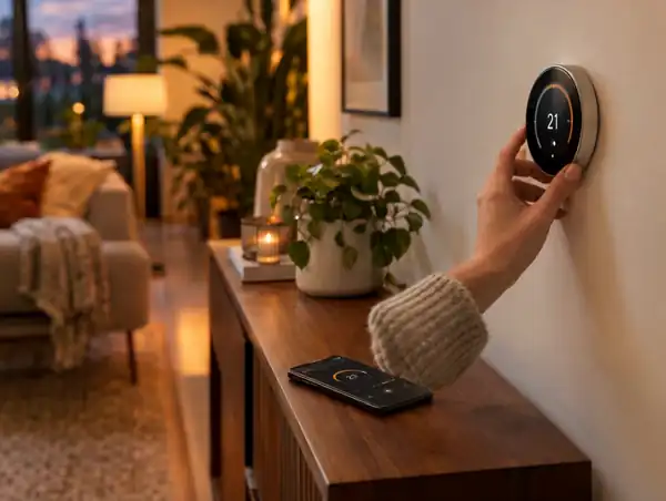 Smartes Thermostat an der Wand