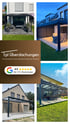 Collage von vier Häusern mit Terrassenüberdachungen; Tpl Überdachungen, 4,9 Sterne bei 157+ Bewertungen.