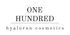 ONE HUNDRED hyaluron cosmetics Logo in dunklem Grün.