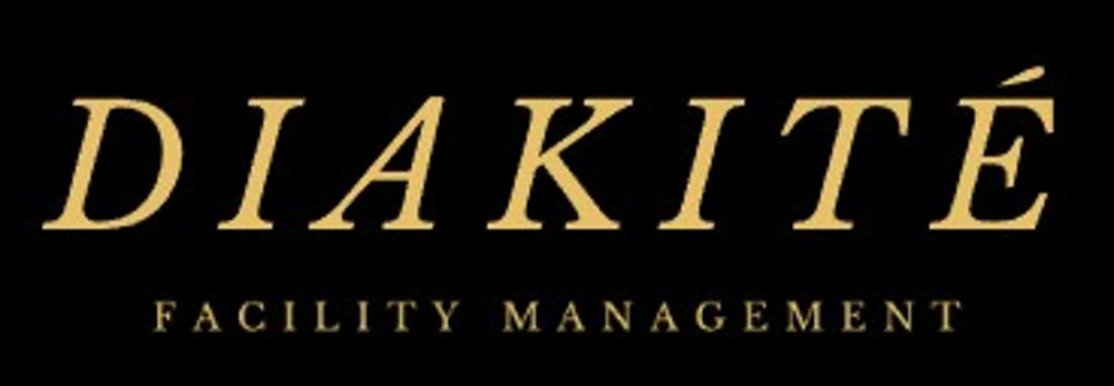 Goldener Text auf schwarzem Hintergrund: "DIAKITÉ" und darunter "FACILITY MANAGEMENT".