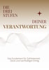 Rotes Buchcover mit Titel "Die drei Stufen Deiner Verantwortung" und zwei weißen Sternen.