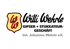 Logo mit Wappen und Schriftzug Inh. Johannes Wehrle e.K. auf schwarzem Hintergrund.