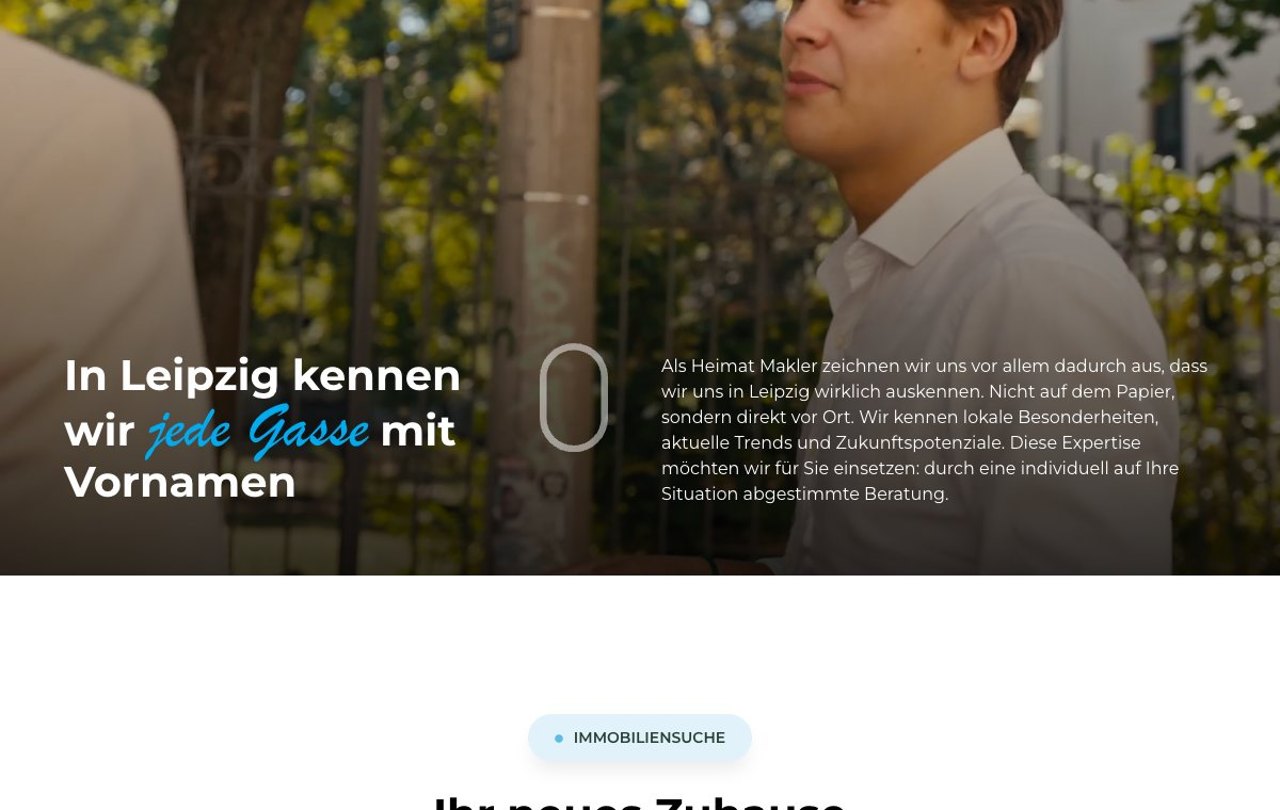 Leipzig-Bereich auf der Website von Heimat Makler