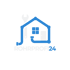 Blaues Haus mit Rohrleitungen, Schraubenschlüssel und Text "ROHRPROFI24".