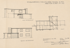 Architekten Skizze des doppelstöckigen Bungalows mit Vorder- Seiten- und Schnitt-Ansicht.