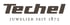 Dunkelbraunes Logo von Techel Juwelier seit 1872 auf weißem Hintergrund.