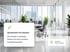 Modernes Büro mit Glaswänden, Pflanzen und einem Konferenztisch; Text: "Sauberkeit mit System".