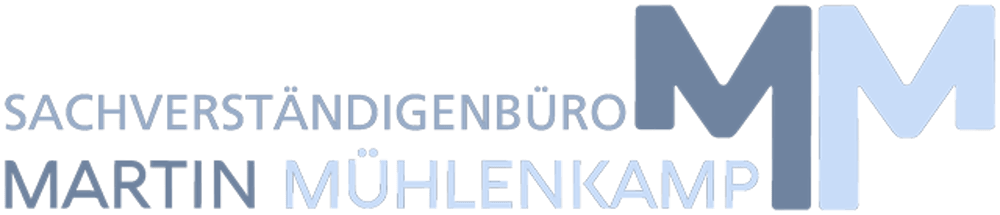 Logo des Sachverständigenbüros Martin Mühlenkamp mit großen MM-Initialen.