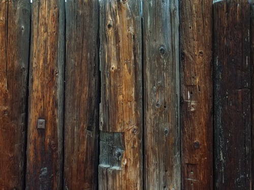Weathered wood privacy fence at a Columbia, Maryland home