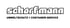 Schorfmann Logo mit Text "UMWELTSCHUTZ + CONTAINER-SERVICE" in Schwarz auf weißem Hintergrund.