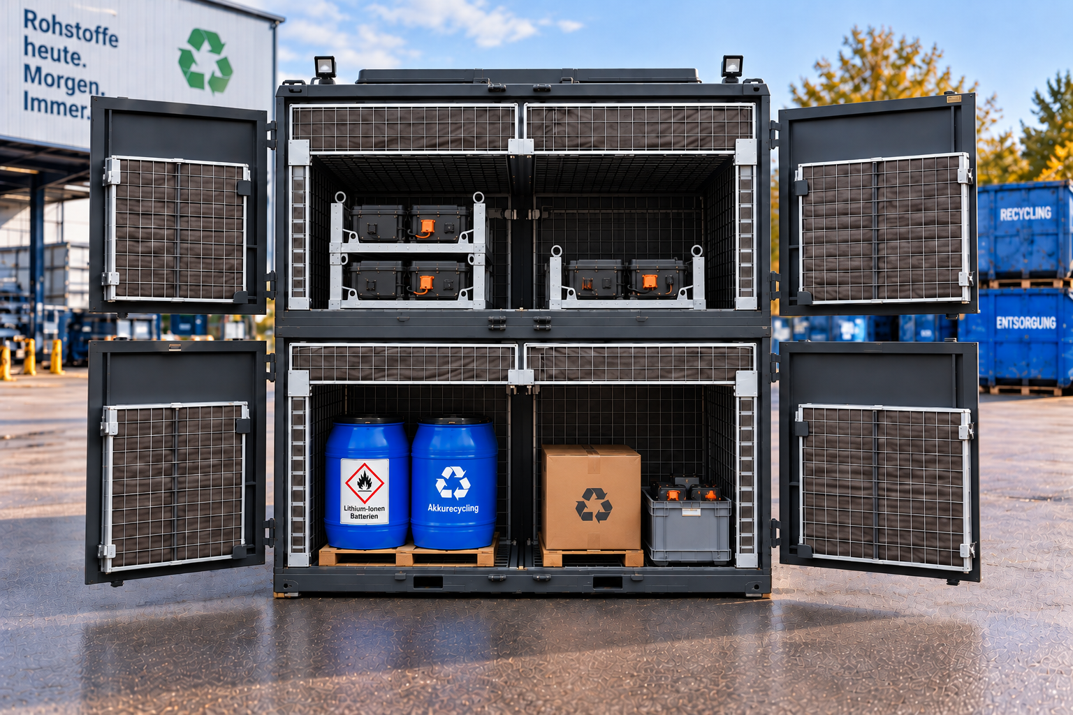 Dry Fire Storage auf dem Betriebsgelände eines Entsorgungsbetriebs