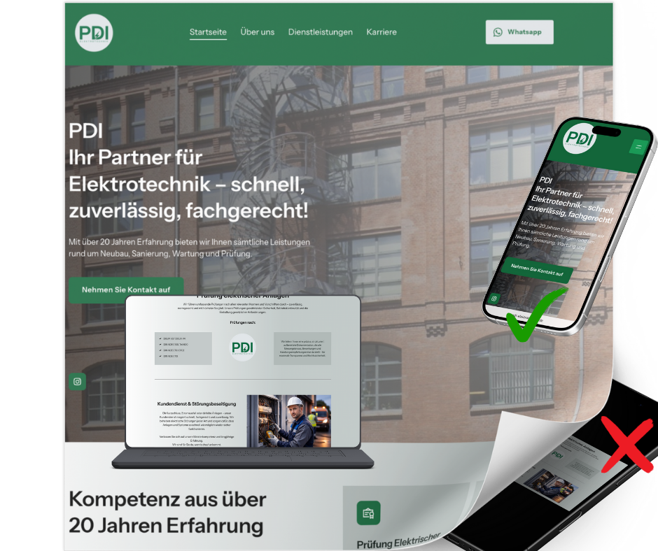 Website der PDI Dienstleistungsgesellschaft mbH – Beispiel für modernes Webdesign
