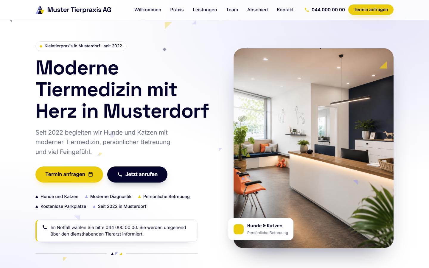 Demo-Website Kleintierpraxis