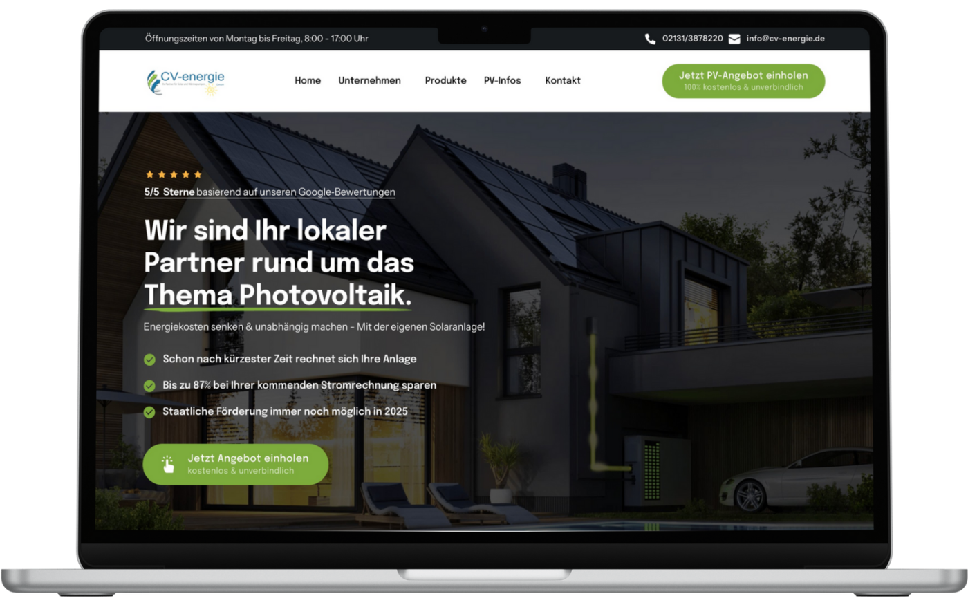 Webseiten-Referenz Carsten Vandenhirtz von CV-Energie aus Neuss, NRW