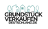Grundstück Verkaufen.de Logo: Umrisslinien von Häusern und Bäumen über dem Schriftzug.