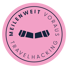 Pinkes Logo mit dunkelblauem Text "MEILENWEIT VORAUS TRAVELHACKING" und stilisiertem Flugzeugcockpit.