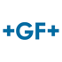 Blaues Logo mit den Buchstaben „+GF+“ auf weißem Hintergrund.