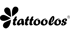 Schwarzes Tattoolos-Logo mit einem vierblättrigen Kleeblatt als Teil des Buchstabens "T" auf grünem Hintergrund.