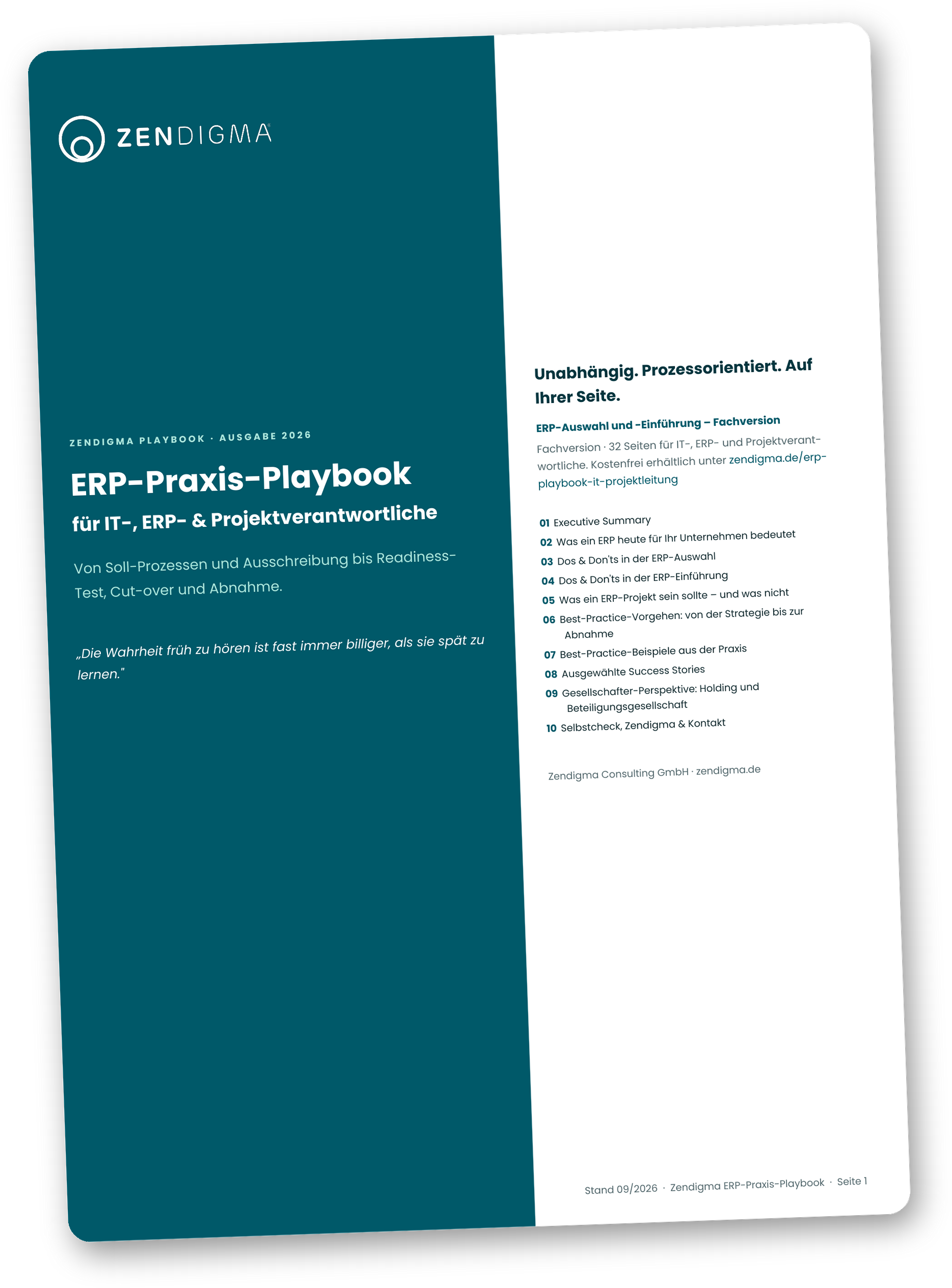 Titelseite des ERP-Praxis-Playbooks für IT- und Projektverantwortliche
