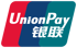 UnionPay Logo auf rot, blau und türkis, weißer Text „UnionPay 银联“.