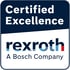 Siegel "Certified Excellence" mit Rexroth-Logo und "A Bosch Company"