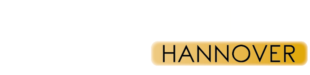 Der Text "ABNEHMEN IN HANNOVER" in Weiß auf grünem Hintergrund, mit "HANNOVER" in einem orangefarbenen Kasten.