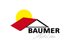 Logo der Baumer Holzbau GmbH mit stilisiertem Dach, Sonne und Schriftzug