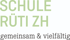 Logo der Schule Rüti ZH mit dem Slogan "gemeinsam & vielfältig".