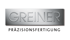 Greiner Logo mit den Worten "GREINER PRÄZISIONSFERTIGUNG".