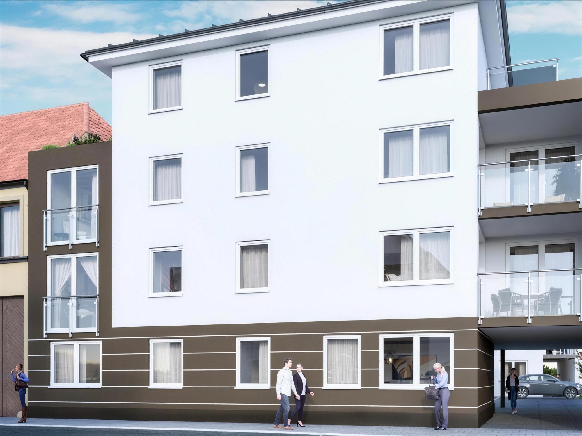 Straßenansicht Neubau Zeutern