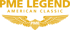 PME LEGEND AMERICAN CLASSIC Text über goldenen Flügeln mit PME-Text.