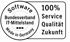 Siegel "software Bundesverband IT-Mittelstand Made in Germany", daneben "100% Service Qualität Zukunft"