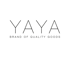 YAYA Brand of Quality Goods Logo mit schwarzem Text auf weißem Hintergrund.