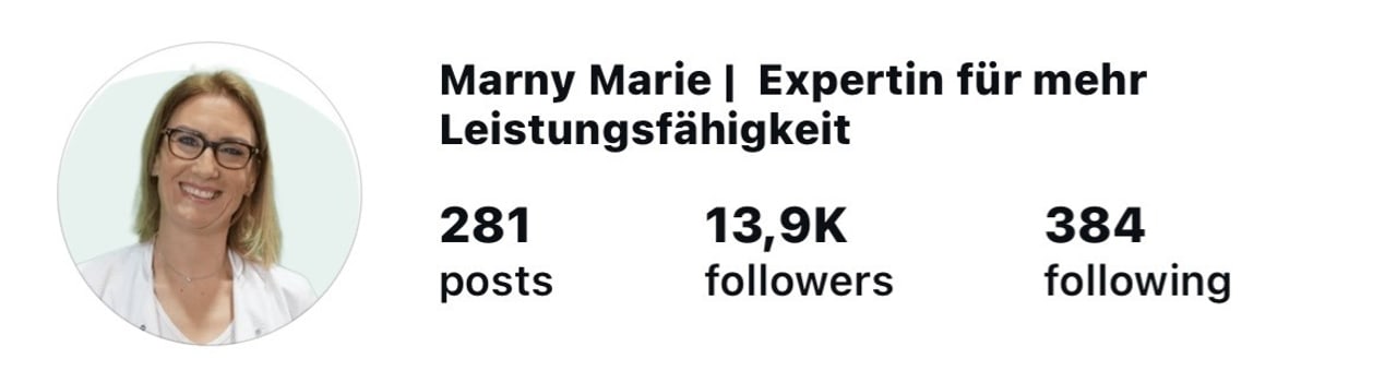 Instagram-Profil von Marny Marie mit 13.900 Followern