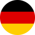 Runde deutsche Flagge mit drei horizontalen Streifen: oben schwarz, mitte rot, unten goldgelb.
