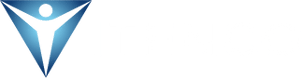 ITENCO-Logo: Menschliche Figur in einem Dreieck mit dem Text „ITENCO“