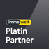 ImmoWelt Logo und Text "Platin Partner" auf dunkelgrauem Hintergrund.