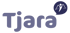 Tjara-Logo mit lila Text und einer Sprechblase, die eine weiße, stilisierte menschliche Figur mit Flügeln enthält.