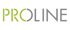 PROLINE-Schriftzug in Limettengrün und Grau auf dunkelgrünem Hintergrund.