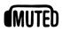 Black text "MUTED" with headphones framing the word.
