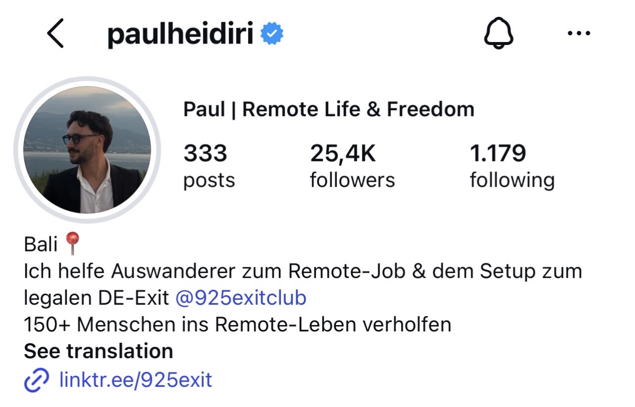 Instagram Profil paulheidiri