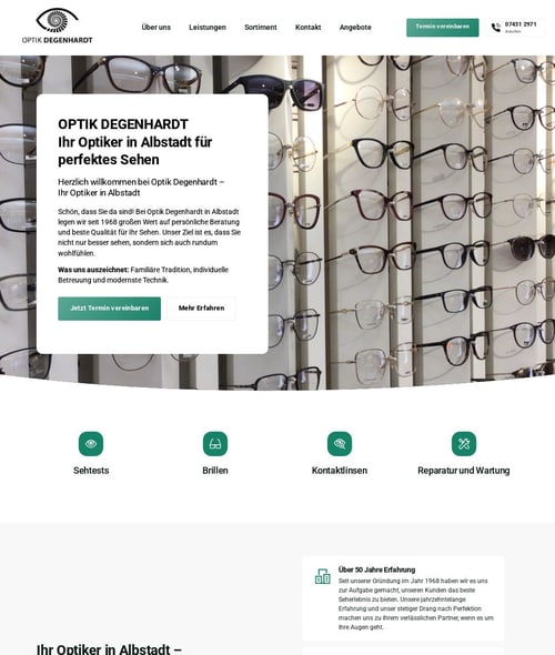 Webseite von Optik Degenhardt