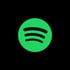 Grünes Spotify-Logo mit drei horizontalen, abgerundeten Linien in einem Kreis auf schwarzem Hintergrund.