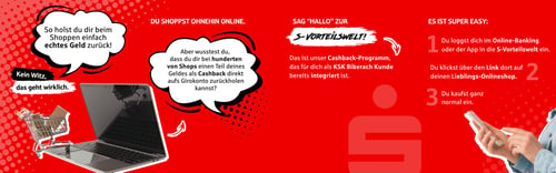 Karussellbeitrag zur S-Vorteilswelt der Kreissparkasse Biberach mit Cashback beim Online-Einkauf