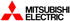 Rotes Mitsubishi-Logo mit drei Diamanten und schwarzem Text "MITSUBISHI ELECTRIC".