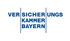 Blaues Logo auf dunkelgrünem Hintergrund: "VERSICHERUNGS KAMMER BAYERN" getrennt durch vertikale Linien.