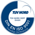 TÜV NORD CERT GmbH DIN EN ISO 9001, freiwillige Zertifizierung Logo.