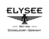 Schwarz-weißes ELYSEE Logo mit Adler und Text "SEIT 1960 DÜSSELDORF / GERMANY".